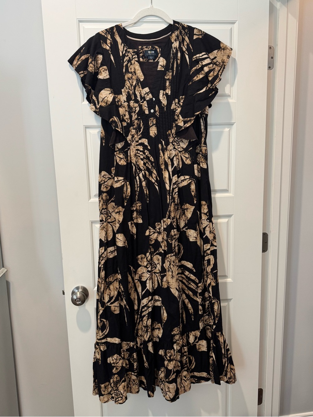 Anthropologie Maeve S Brown Floral Cassandra Maxi Dress